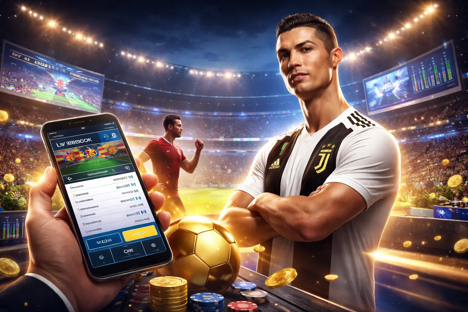 Sân vận động khúc côn cầu với hiệu ứng ánh sáng, biểu tượng cho cá cược betway nhl